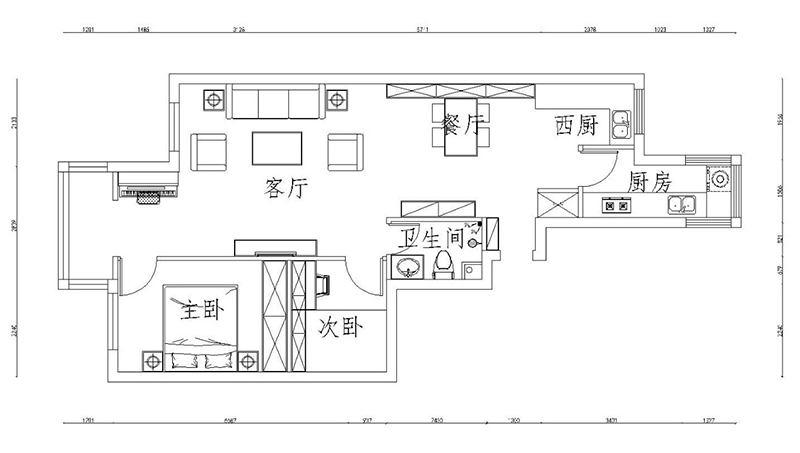 濱河西里現(xiàn)代簡(jiǎn)約風(fēng)格戶型圖裝修效果圖