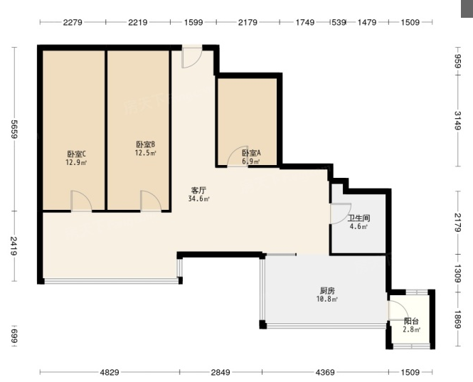 仁和嘉園法式風(fēng)格戶型圖裝修效果圖